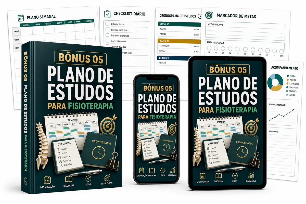 Mockup do Plano de Estudos para Fisioterapia para Fisioterapia