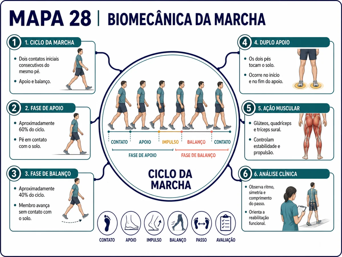 Mapa mental de Biomecânica da Marcha